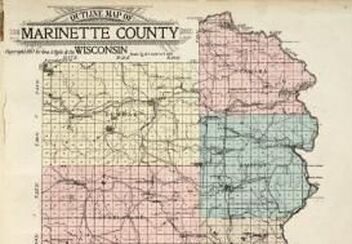 Outline map of Marinette County Wisconsin, 1912